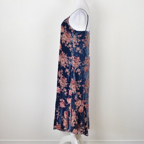 Line & Dot Floral Velvet Burnout Midi Dress NEW - S - Picture 5 of 9